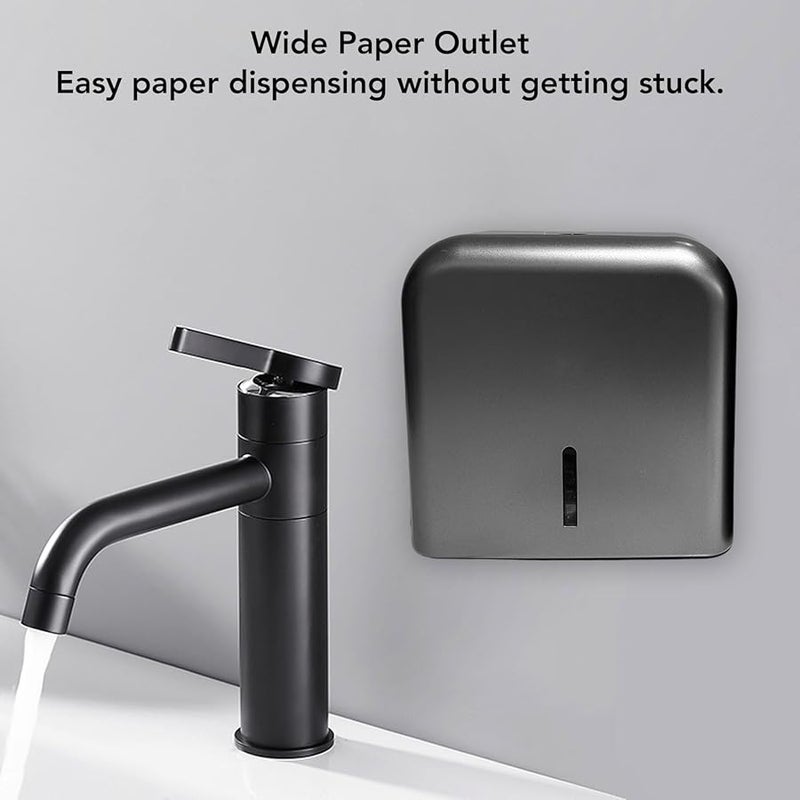 Silver Wall Mount Paper Towel Dispenser Commercial Hand Towel Holder For Bathroom Kitchen - Image 2